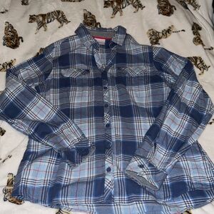 Columbia flannel long sleeved button down shirt size large